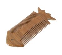 Mipcase Pettine per Massaggio del Cuoio Capelluto per Chioma e Forma di Pesce in Legno di Sandalo Denti Fini Antistatico Effetto Anti-crespo Colore Verde
