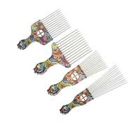 Mipcase Pettini per Chioma Retrò a Denti Lunghi in Acciaio Set da 4, Pettini da Parrucchiere per Styling Olio, Multiuso per Chioma Lisci e Ricci, Adatti per Uso Professionale e Quotidiano