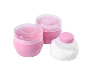 Mipcase Piumino da Cipria per Neonati e Bambini Set 2 Pezzi Rosa, Delicato e Anti-dispersione Polvere, Facile da Usare per Bagnetto e Viaggi
