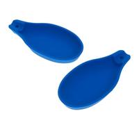 Mipcase Portacucchiaio da cucina in silicone, 2 pezzi blu, resistente al calore e impilabile, supporto leggero per cucchiai sul piano cucina