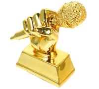 Mipcase Premio Microfono da Cantare per Scuola e Comunità Oro | Resina, Finitura Artistica e Vivace, per Cerimonie Elementari, Decorazione Locale, Premio Singolo