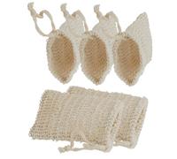 Mipcase Sacchetti Esfolianti per Sapone 5 Pezzi in Juta Resistente con Cordoncino, Rete Schiumogena per Doccia e Bagno, Asciugamano Intrecciato per Pulizia e Risparmio Sapone, per Uso
