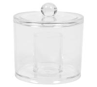 Mipcase Scatola Porta Cotton Fioc Trasparente in Acrilico con Coperchio Ermetico Contenitore Rotondo per Dischetti e Accessori da Casa Organizer Compatto per Bagno e Camera