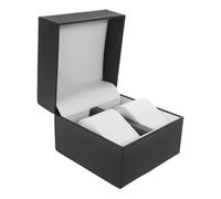 Mipcase Scatola Porta Orologi Doppia in Pu Nera, Organizer Compatto | Custodia Portatile Coperchio, per Coppia e Uomo, per Viaggi di Lavoro e Feste