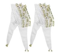 Mipcase Sciarpa per Danza del Ventre con Monete 2 Pezzi Cintura Regolabile in Chiffon Bianco con Paillettes Accessori per la Danza del Ventre Femminile per Spettacoli e Lezioni