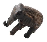 Mipcase Scultura Elefante in Resina da Tavolo Ornamento Animale Piccolo in Resina Nero Decorazione Artigianale per Casa e Ufficio Simbolo di Fortuna e Stabilità