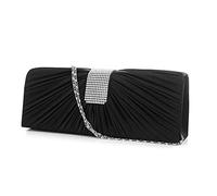 Mipcase Sera Raso con Pochette Plissettata con Doppia Tracolla Nascosta Chiusura per Cerimonie e Matrimoni