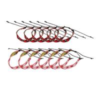 Mipcase Set 12 Braccialetti in Corda Intrecciata Fatta a Mano con Ciondolo a Forma di Frutto Bracciali Regolabili Macramè Accessori Etnici Colorati per Donna e Ragazza Stile Casual per