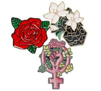 Mipcase Set 3 Spille Femministe Creative in Lega Utero e Fiore, Spilla Decorativa per Abbigliamento e Zaino, Femminista Simbolico