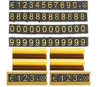 Mipcase Set da 16 Cubi Numerici e Lettere in Oro per Esposizione Prezzi di Gioielli Supporto Compatibile per Banconi e Inventari Negozi di Dettaglio