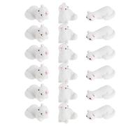 Mipcase Set di 18 Mini Statuette di Furetti in Resina Bianca, Design Realistico, Resistenti e Robusti, per Decorazioni Domestiche e Giochi Interattivi Invernali
