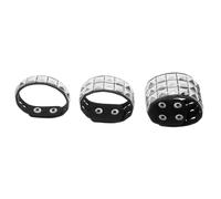 Mipcase Set di 3 Braccialetti Punk in Metallo e Pu Borchie Quadrate Argento, Stile Unico e Comodo per Feste alla Moda e Street Photography
