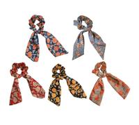 Mipcase Set di 5 Scrunchies per Chioma Morbido, Elastici Pratici e Facili da Rimuovere, Design Creativo e Chic per Ragazze e Figli Colore Casuale