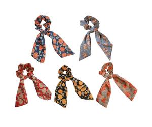 Mipcase Set di 5 Scrunchies per Chioma Morbido, Elastici Pratici e Facili da Rimuovere, Design Creativo e Chic per Ragazze e Figli Colore Casuale
