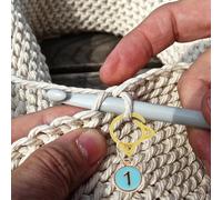 Mipcase Set di Marcatori per Ferri da Maglia con Numeri 0-9 in Lega Smaltata Blu a Forma di Orecchie di Gatto Segnapunti Rimovibili per Uncinetto e Quilting Accessori per Maglieria e