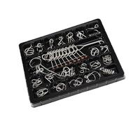 Mipcase Set di Puzzle ad Anello in Metallo 25 Pezzi Rompicapo Gioco da Tavolo per e Adulti Giocattolo Educativo di Intelligenza per Stimolare Cervello e Sviluppare la Logica