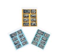 Mipcase Set di Puzzle per Cervello Iq in Metallo 24 Pezzi Rompicapo ad Anelli Multi-Stile per Gioco da Tavolo e Adulti Stimolatore Cognitivo per Intrattenimento e Colore Casuale