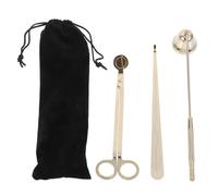 Mipcase Set Spegnicandele in Metallo Dorato 3 Pezzi con Taglia Stoppino e Sacchetto in Velluto, Accessorio per Amanti delle Candele, Strumento Portatile per Spegnere Stoppini e Rimuovere