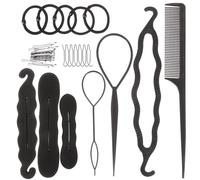 Mipcase Set Strumenti Intrecciare Chioma per Chignon, Accessori Chioma in Plastica Nero, Compatti e Facili da Trasportare, per Party e Dinner