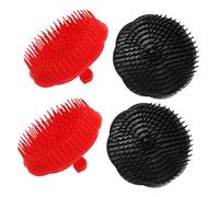 Mipcase Spazzola per Massaggio del Cuoio Capelluto 4 Pezzi Set Setole in Plastica Morbida per Lavare Chioma Bagnati e Shampoo, Design Rotondo Ergonomico per Uso Doccia e Quotidiana