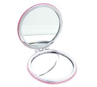 Mipcase Specchio Compatto Da Viaggio Mini Portatile 80mm Rosa Pieghevole Doppia Faccia Per Trucco e Controllo Make-up Adatto a Donne Uso Esterno e Occasioni Speciali