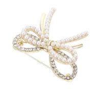 Mipcase Spilla con Perla Artificiale e Cristalli Elegante per Donna Fermalibri Antiscivolo per Vestiti Accessorio Versatile per Feste e Matrimoni