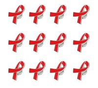 Mipcase Spille Decorative Rosse 25 Pezzi Nastro per Campagne di Prevenzione e Associazioni Sanitarie, Distintivi Smaltati per Sensibilizzazione e Beneficenza