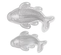 Mipcase Stampo per Torta Pesce Koi 3D in Alluminio da Forno Set da 2 Pezzi Piccolo e Medio Teglia Antiaderente per Caramelle Gelatine e Dessert Creativi per Cucina e Feste