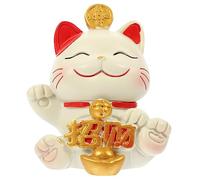 Mipcase Statua Gatto Della Fortuna Resina Decorazione da Tavolo Sventolante Statuina Adorabile per Casa Ufficio e Auto Simbolo di Buona Sorte e Ricchezza per Amanti Dei Gatti