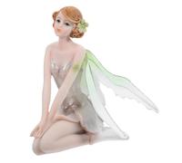 Mipcase Statuetta Fata Fiore in Resina Bianca Decorazione Creativa e Stabile per Scrivania e Cruscotto Auto, Ornamento Angelo Adorabile per Casa e Ufficio
