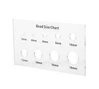 Mipcase Strumento di Misurazione per Gioielli in Acrilico da 2 a 18 MM Righello per Dimensioni Perline e Tabella delle Misure delle Perle Guida Compatta per Artigianato e Creazione di