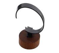 Mipcase Supporto Espositivo Orologi con Base Legno Noce Nero e Anello Acrilico Nero Portagioielli Salvaspazio Multifunzionale per Vetrine e Organizzazione Accessori