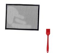 Mipcase Tappetini da Barbecue Riutilizzabili con Rivestimento PTFE per Grigliate Picnic e Pennello per Condimenti