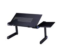 Mipcase Tavolo Porta Laptop Regolabile in Alluminio con Ventilazione e Vassoio Mouse Supporto Portatile Ergonomico per Notebook e Tablet Base Raffreddamento Anti-surriscaldamento Nero