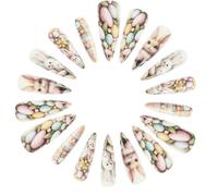 Mipcase Unghie Finte Pasquali a Forma di Coniglietto Set da 2 Scatole con Copertura Totale Adesive e Riutilizzabili per Ragazze e Donne Decorazioni Nail Art per Feste di Pasqua e