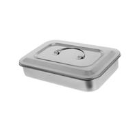 Mipcase Vassoio in Acciaio Inossidabile Per Con Termometro e Coperchio Quadrato Realizzato in Materiale Resistente e Facile Da Pulire Per Uso Domestico e Professionale