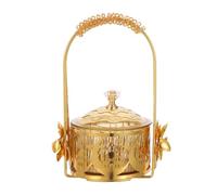 Mipcase Vassoio per Dolci Eid Mubarak con Coperchio, Piatto di Snack Arabo Decorativo in Plastica e Metallo, Centrotavola Portatile per Feste Ramadan e Decorazioni Islamiche la Casa