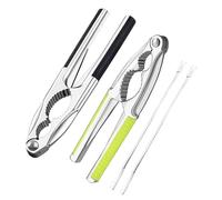 MIPIACE 2 PCS Schiaccianoci in Metallo Rompinoci Acciaio Inox Schiaccianoci Multifunzione con 2 Ago per I'estrazione della Polpa della Frutta Rompi Noci Cracker per Noci Noce Cracker per Tutti i Tipi