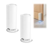 MIPIACE 2 Pezzis Fermaporta Magnetico Senza Fori Acciaio Fermaporte Nessun Pugno Inox Invisibile Ferma Porta Pavimento Magnetico per Porte Interne Casa Cucina Bagno Hotel e Ufficio Bianco
