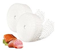 MIPIACE 2 Pezzis Rete da Cucina 3m Rete per Arrosti 16 Fori Rete Elastica per Carne Arrosto Rotolo di Rete per Carne per Cottura da Forno Pollame Conservare Stagionatura Salumi Prosciutto Salsicce