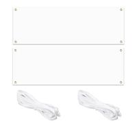 MIPIACE 2 Set 200 x100cm Großes Leeres Banner Weiß Banner Selbst Gestalten mit ösen Polyester Bannèr Personalisiert mit 6m Hängendem Seil für Partyfeiern für Geburtstag DIY Painting Outdoor