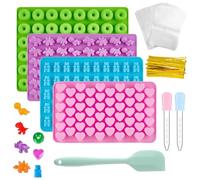 MIPIACE 4 Pezzi Stampi in Silicone per Caramelle Stampi per Orsetti Gommosi Stampini Cioccolatini con 2 Contagocce per Fare Gommose Cioccolatini Caramelle Piccoli Cubetti di Ghiaccio