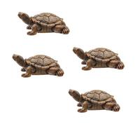 MIPIACE 4 Pezzi Statuetta a Forma di Tartaruga Tartaruga in Resina Figurina Tartaruga Lunghezza 7cm Ornamento Di Simulato Animali da Giardino Decorazioni Giardino per Esterno per Giardini Balconi