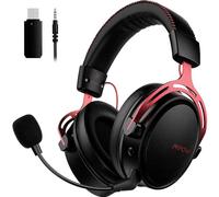 MiPow MPBH415AR - Cuffie da gioco con jack da 3,5 mm, USB, 2,4 GHz, senza fili, stereo, colore: nero, rosso