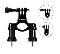 MiPremium (UK) - Adattatore per manubrio della bicicletta per GoPro Hero (2018) Fusion Session nero argento 7 6 5 4 3 2 1 + morsetto reggisella Sjcam + 3 vie braccio girevole regolabile per Action Camera