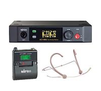 Mipro ACT-5802 Ricevitore digitale wireless a 2 canali 5,8 GHz + trasmettitore tascabile + microfono auricolare