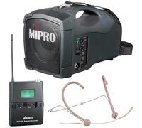 Mipro MA-101B - Altoparlante portatile con trasmettitore radio ACT32T e microfono auricolare MU-55HNS-3M