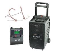 Mipro MA-727 - Altoparlante portatile con modulo di ricezione a 1 canale, 5,8 GHz + trasmettitore tascabile + microfono per cuffie