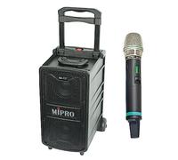 Mipro Sistema audio audio mobile altoparlante con modulo di ricezione a 1 canale 5,8 GHz + microfono trasmettitore manuale (nero, USB, Bluetooth)