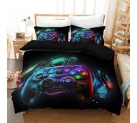 MIQEBX Set Copripiumino Gamepad per Bambini Ragazzi 220x240 cm Set di Biancheria da Letto Gamer, con cerniera e 2 federe da 50 x 75 cm